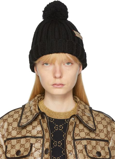 gucci black caps|black gucci beanie.